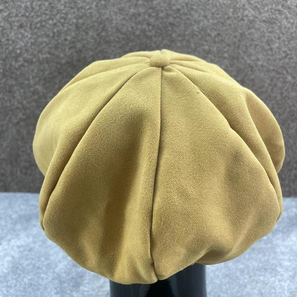 TOPSHOP MUSTARD TAN BAKERS HAT BERET CAP PUFFY Y2K - Picture 5 of 7